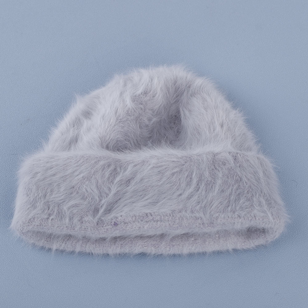 Cute Angora Soft Fuzzy Cuffed Knit Beanie 6W6HAT695