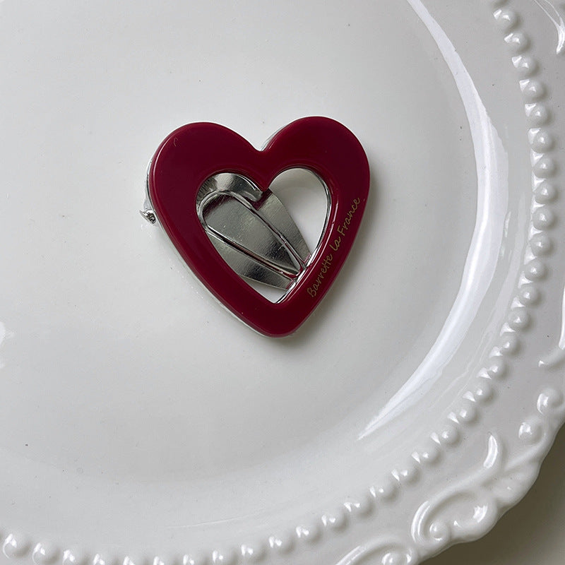Trendy Hollow Heart Acetate Hair Clips 6W6HCP1208