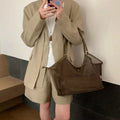 Minimalist Solid Color Hollow Straw Woven Shoulder Bag MK2BCR6W10BBG20