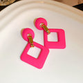 Trendy Rose Crystal Oval Drop Statement Earrings 6W6JER729
