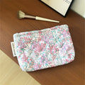 Sweet Floral Print Quilt Shell Cosmetic Bag 6S5CO117