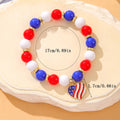Stylish USA Flag Heart Pendants Beaded Bracelets 8ZA6JBR131T