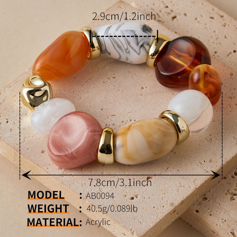 Irregular Acrylic Color Block Bracelet - DippedShop Wholesale - #3843