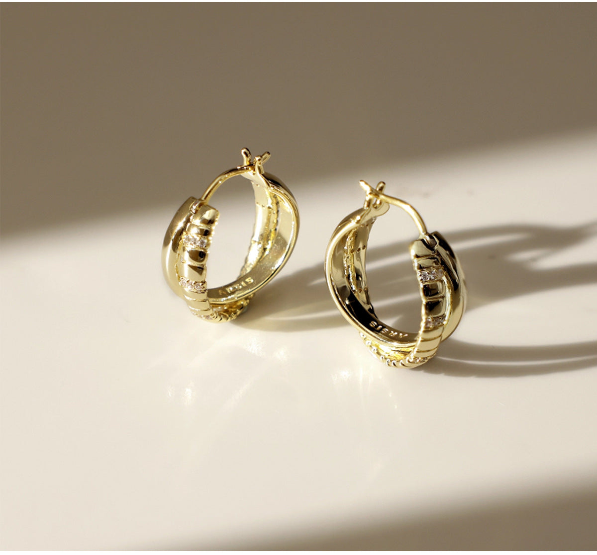 Elegant Double Layer Snake-bone Hoop Earrings 6W6JER583