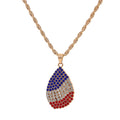 Elegant USA Flag Letter Pendant Link Necklace 8ZA6JNC290L