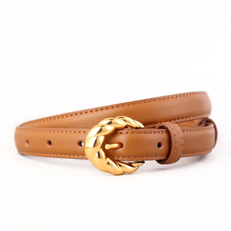 Retro Twisted Design Buckle Jean Leather Belt 6W6JBT159