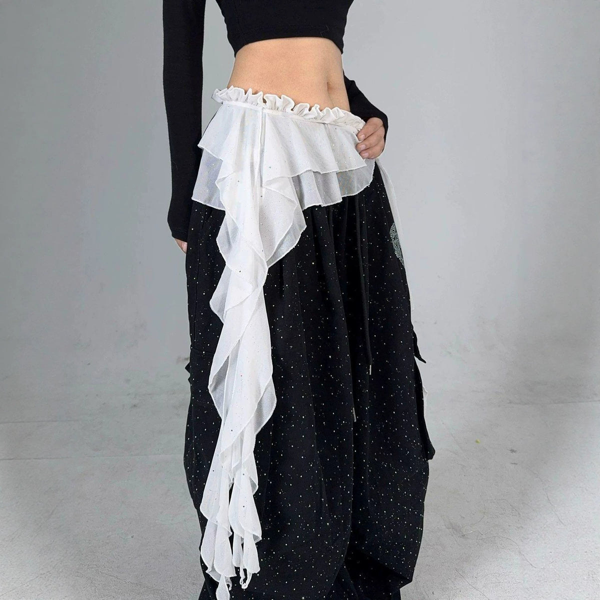 Asymmetrical Layered Wrap Skirt - DippedShop Wholesale - #2675