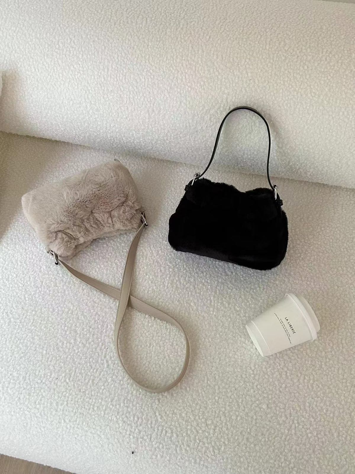 Fashion Fluffy Faux Fur Cloud Shoulder Bag 6W10BBG2395