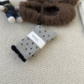 Fuzzy Plush Polka Dot Crew Socks 6W8FSO661