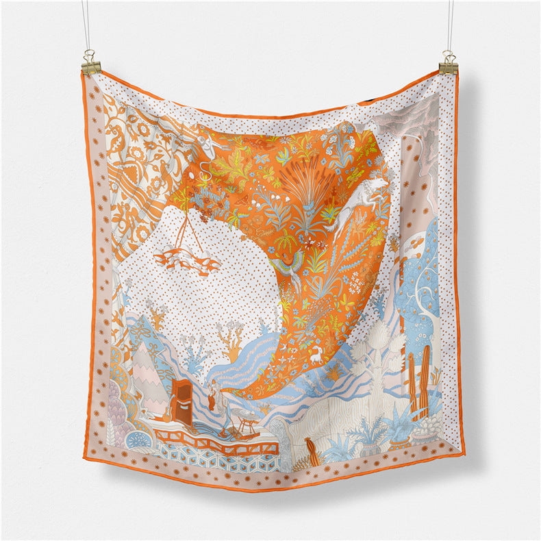 Abstract Silk Square Scarf - DippedShop Wholesale - #8995