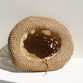 Summer Hollow Hand-Crochet Straw Bucket Hat 8BK6HAT174L