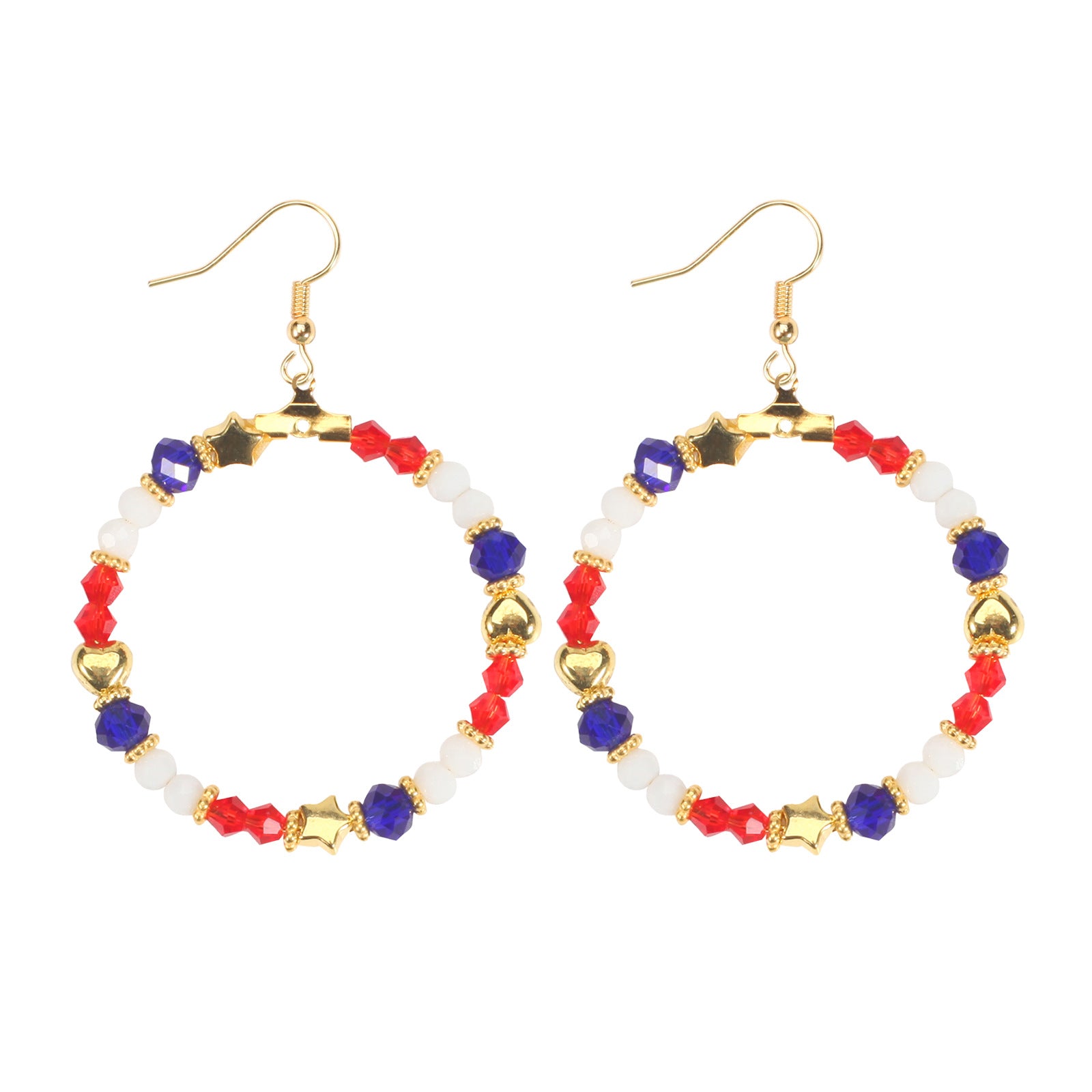 Retro Star Pendant Beaded Chain Frame Earring 8ZA6JER304L