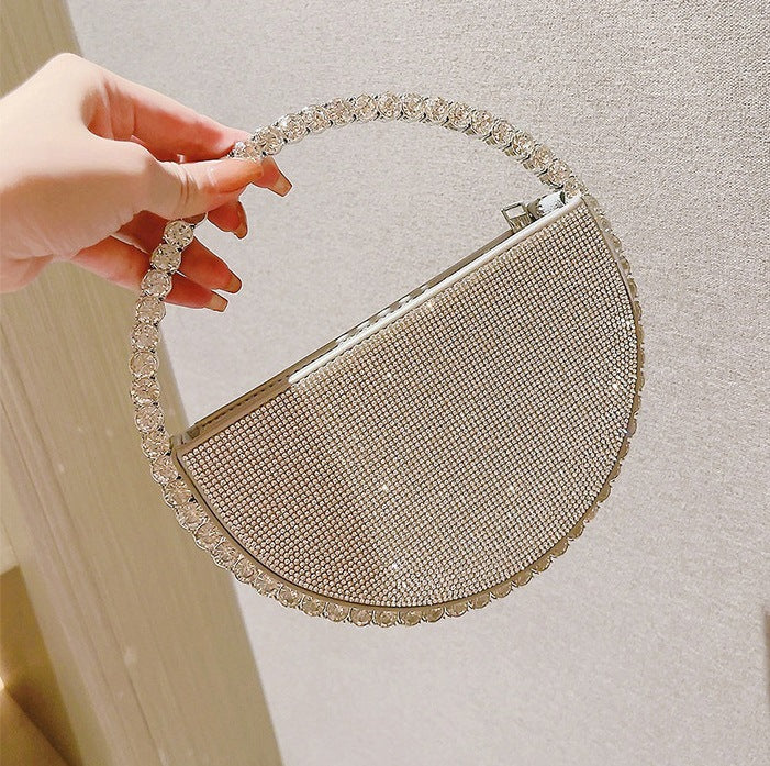 Round Rhinestone Shiny Elegaant Party Handbag DP25A402