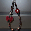 Sweet Floral Beaded Chain Keychain Bag Charm 6W10BBC341