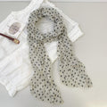 Retro Color Block Polka Dots Ruffled Silk Scarf MK2BLW6W6NSI74