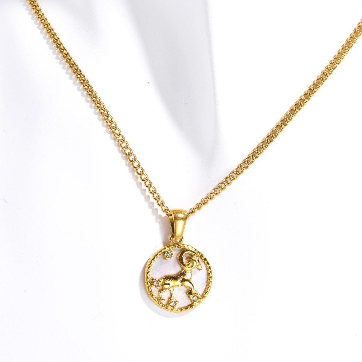 Gold Plated Zodiac Pendant Necklace - DippedShop Wholesale - #7715