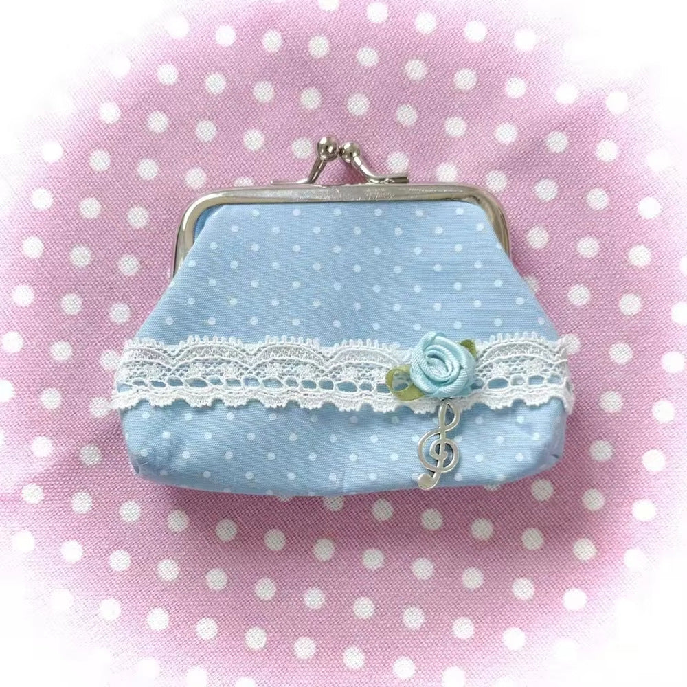 Polka Dot Lace Coin Purse - DippedShop Wholesale - #2739