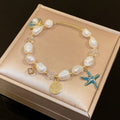 Stylish Gold Plated Freshwater Pearl Bracelet 6W6JBR714