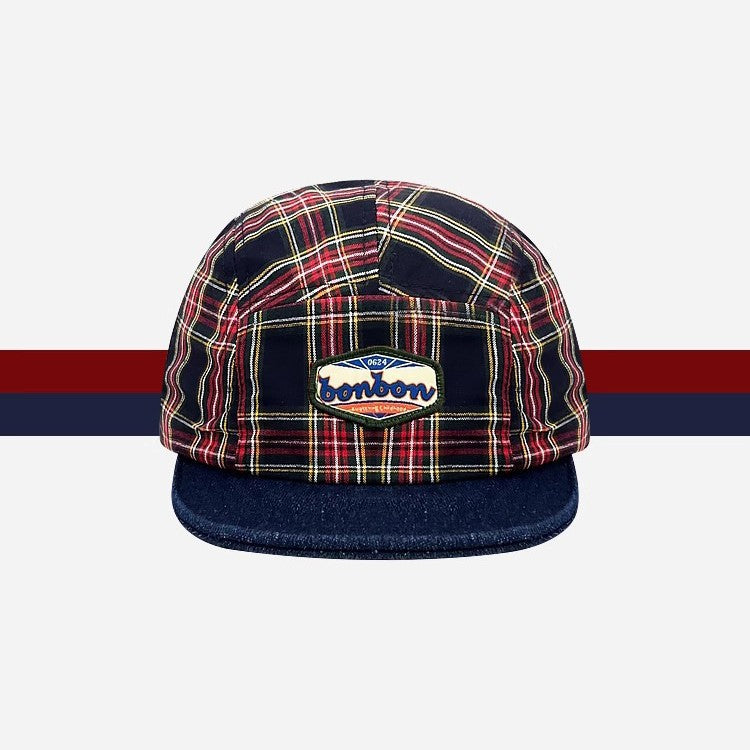 Vintage Plaid Splice Denim Baseball Cap DP25E959