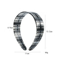 Vintage Plaid Pattern Acetate Wide Headband MK2PIM6W6HBD62