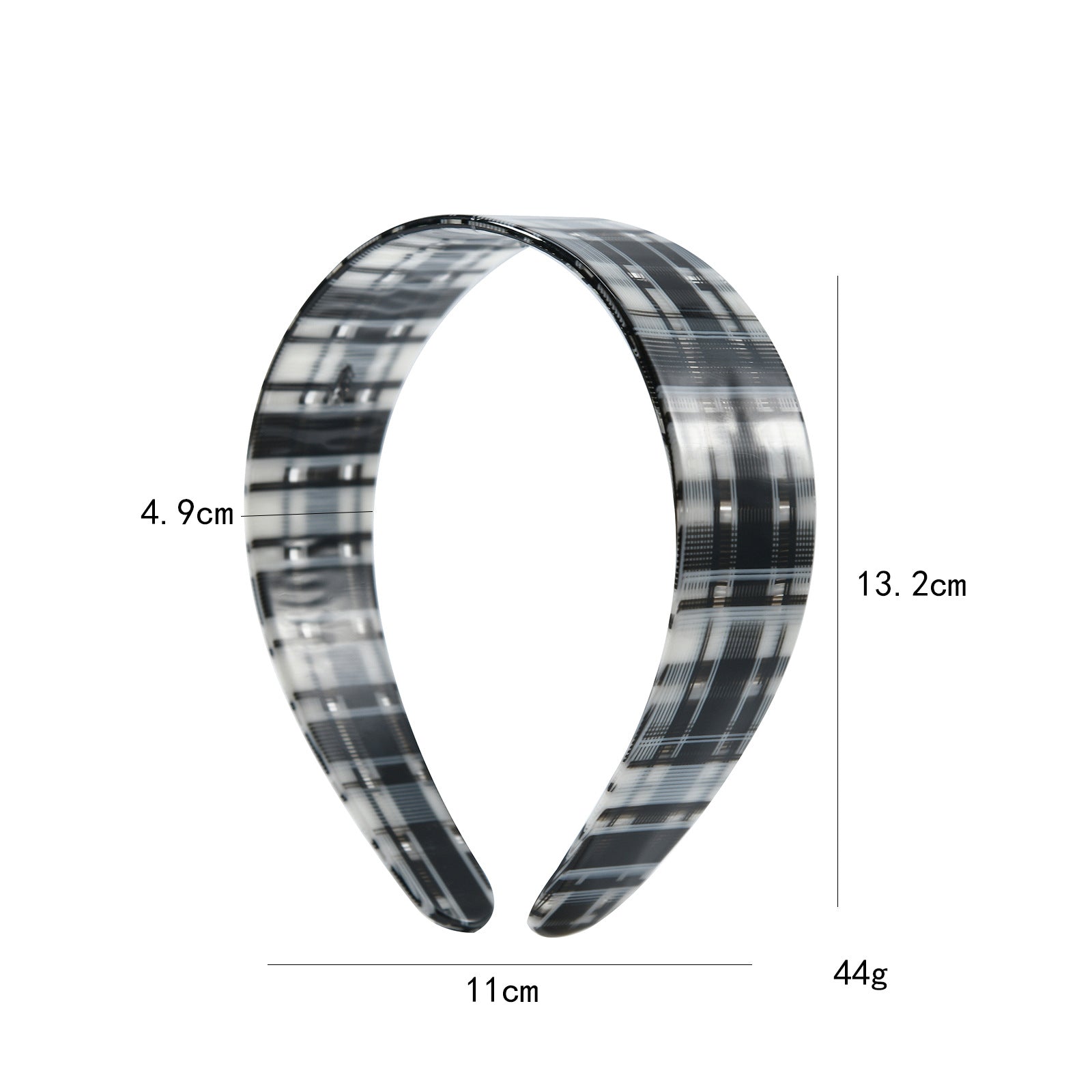 Vintage Plaid Pattern Acetate Wide Headband MK2PIM6W6HBD62