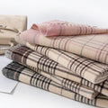 Minimalist Plaid Tassel Imitation Cashmere Scarf 6W6NSW292