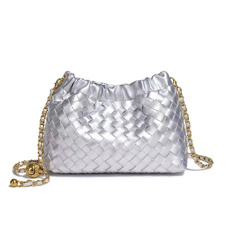 Fashion Woven Plaid Cloud Shoulder Bag 6W10BBG2419