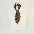 Vintage Striped Print Splice Silk Scarf 6W6NSI225