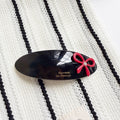 Retro Oval Bowknot Acetate Curved  Hair Clip 8AS6HCP387L
