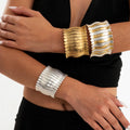 Bold Gold Plated Stretch Statement Bracelet 6W6JBR593