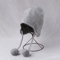 Simple Cute Pom-Pom Earflap Knit Beanie 6W6HAT692
