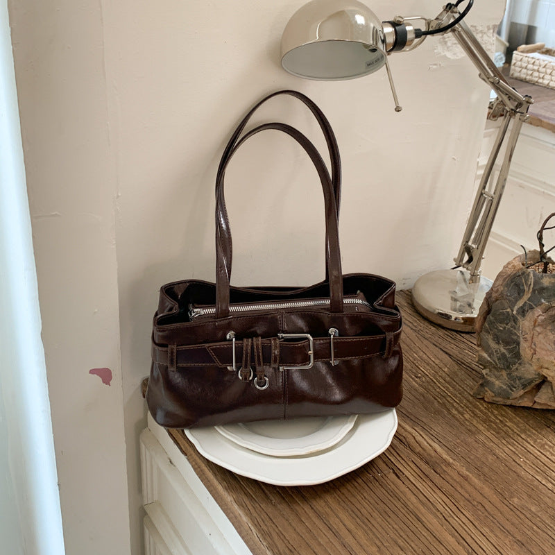 Vintage Buckle Commuter Baguette Shoulder Bag 6W10BBG2411