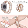 Multi Layer Crystal Beaded Chain Watch Band 6W6JWA89