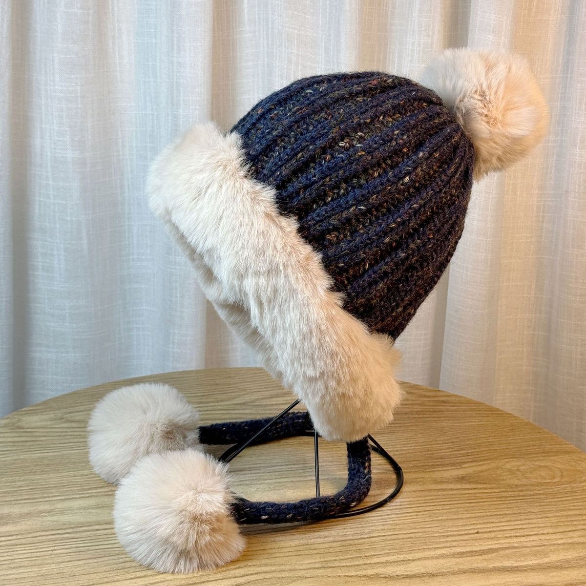 Faux Fur Pom Knit Beanie - DippedShop Wholesale - #6691