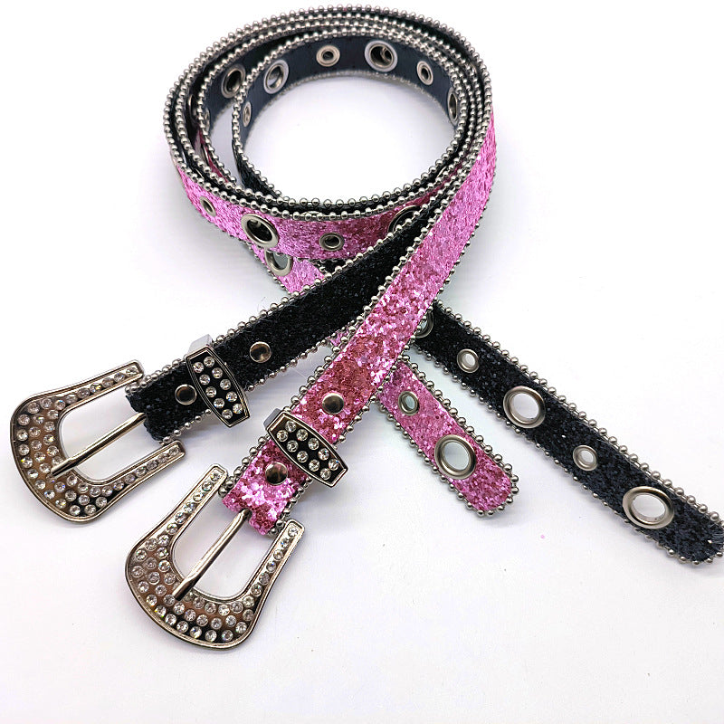 Vintage Rhinestone Shiny Punk Belt DPWB0325