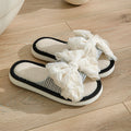 Linen Bowknot Slide Slippers - DippedShop Wholesale - #1635
