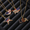 Stylish USA Map Pendant Choker Necklace 8ZA6JNC276T