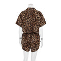 Leopard Print Lapel Sleepwear Set - DippedShop Wholesale - #6643