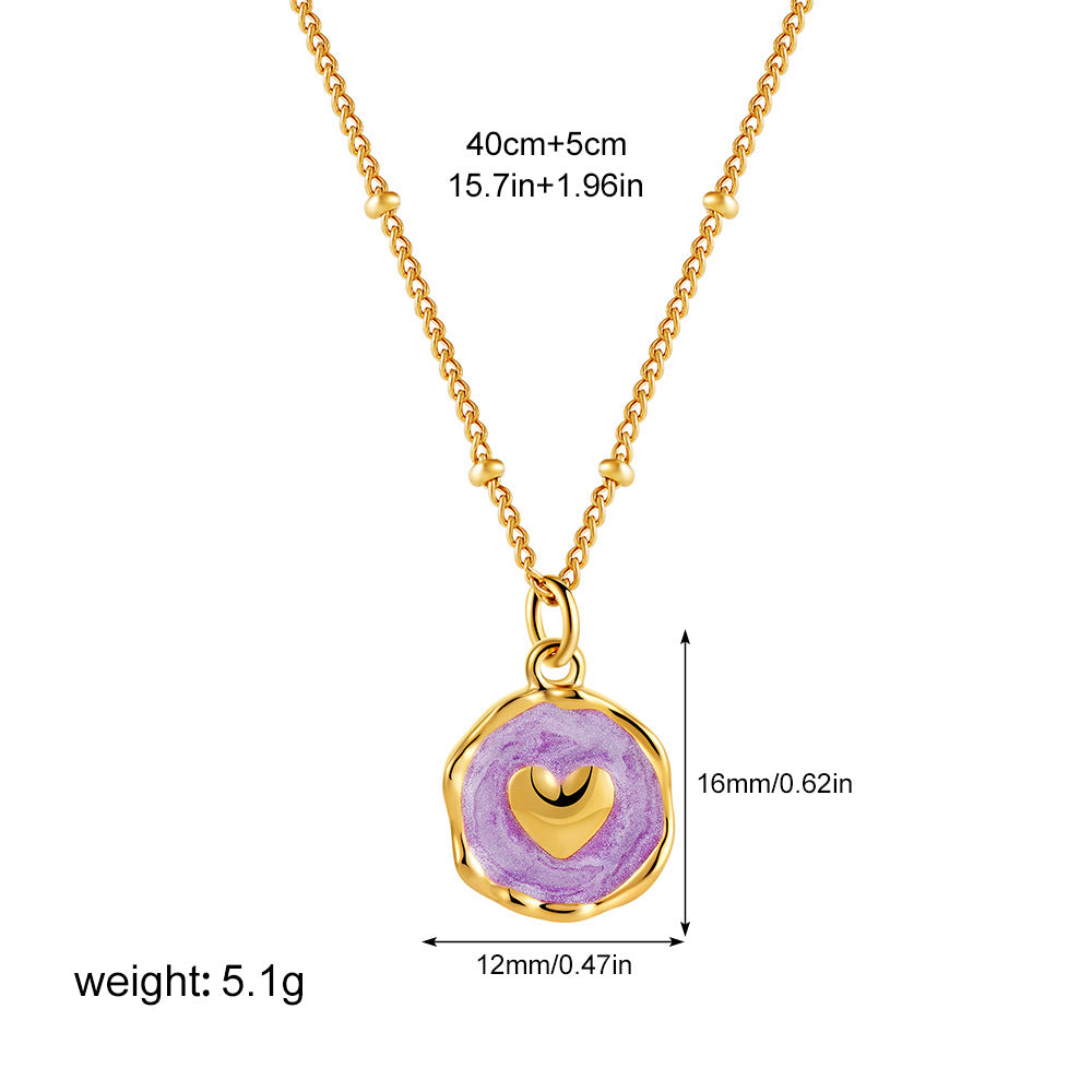 Simple Enamel Irregular Pendant Choker Necklace 6W6JNC398L