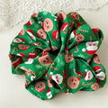 Striped Ribbon Print Christmas Satin Scrunchies 6W6HSR412