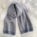 Minimalist Striped Color Block Knit Scarf 6W6NSW248