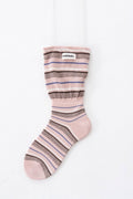 Fall Color Contrast Striped Slouch Crew Socks 6W8FSO521