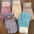 Fuzzy Plush Knit Gloves - DippedShop Wholesale - #8995