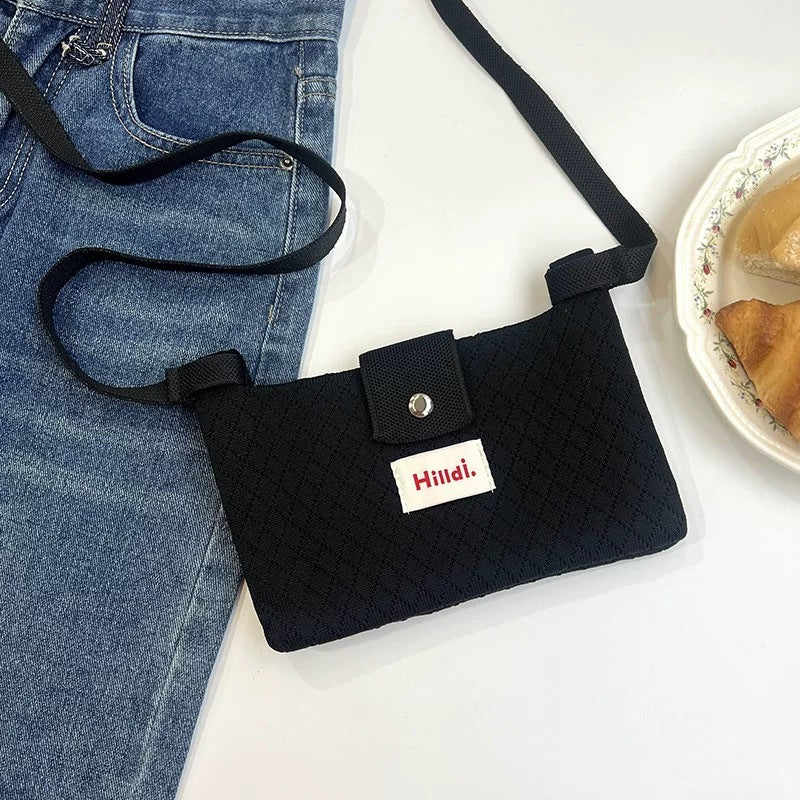 Simple Solid Color Knit Crossbody - DippedShop Wholesale - #8835