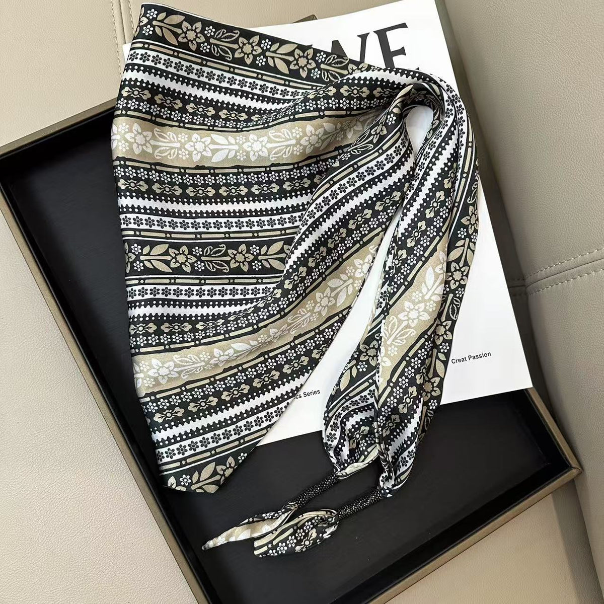 Floral Print Silk Scarf - DippedShop Wholesale - #0819