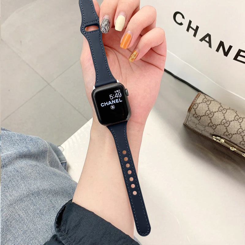Minimalist Solid Color PU Leather Watch Band 6W6JWA132
