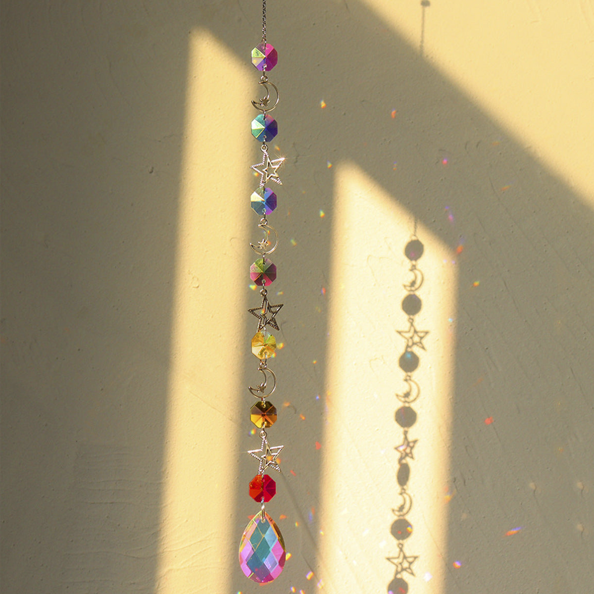 Celestial Moon Star Crystal Wind Chime Suncatcher 6H7HLS201