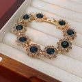 Vintage Rhinestone Floral Chain Buckle Necklace 6W6JNC972