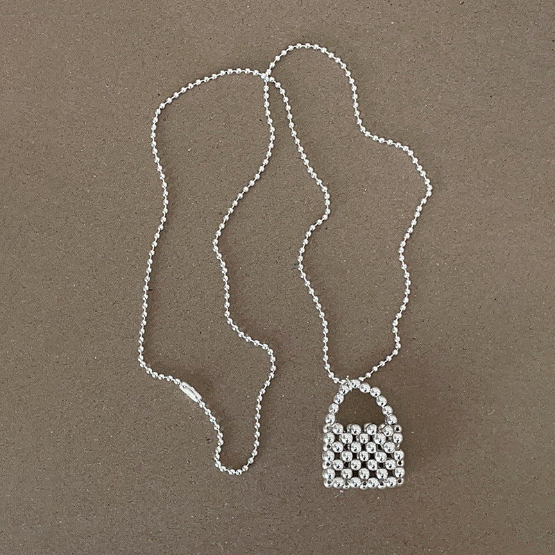 Simple Flower Heart Pendant Chain Necklace 6W6JNC439
