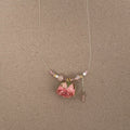 Vintage Pink Rose Flower Pearl Choker Necklace 6W6JNC385L